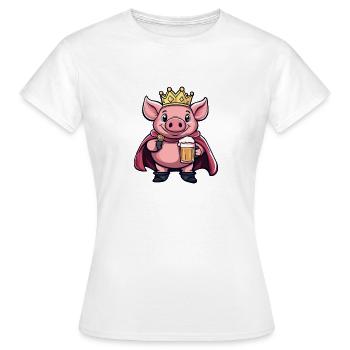 Roi de la Bière de Porc - T-shirt Femme - blanc - Devant - AI Model Female 172 dark (172cm)