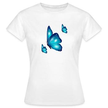 Trio papillons - T-shirt Femme - blanc - Devant - AI Model Female 172 dark (172cm)