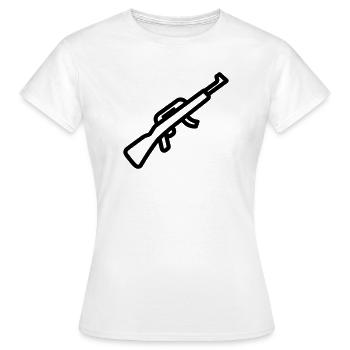 Maschinenpistole - Frauen T-Shirt - Weiß - Vorne - AI Model Female 172 dark (172cm)
