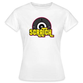 Graphique de disque vinyle Scratch DJ - T-shirt Femme - blanc - Devant - AI Model Female 172 dark (172cm)