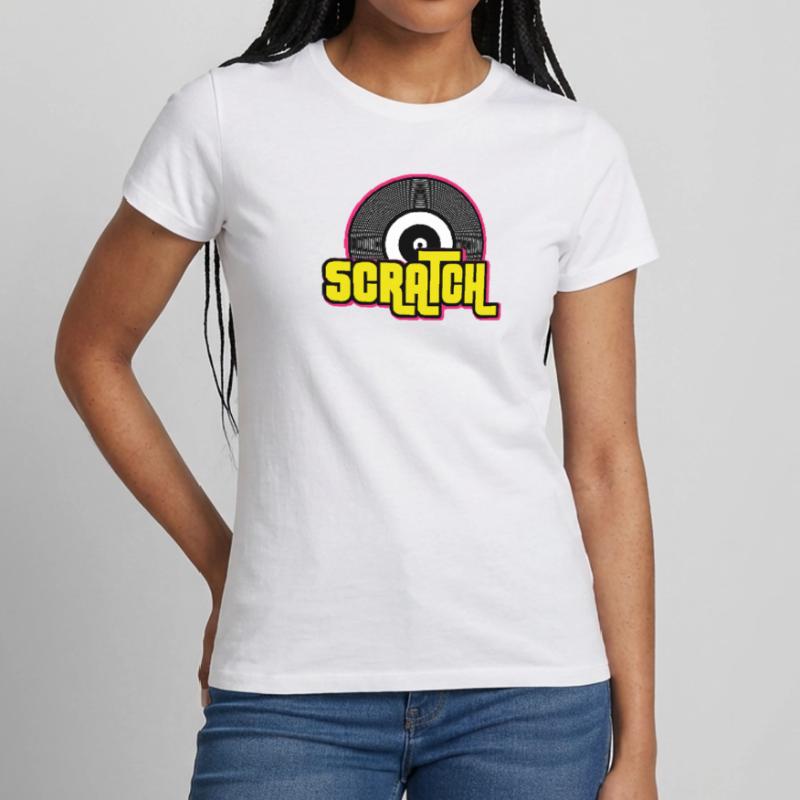 Graphique de disque vinyle Scratch DJ T-shirt Femme