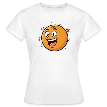 Caricature orange joyeuse - T-shirt Femme - blanc - Devant - AI Model Female 172 dark (172cm)