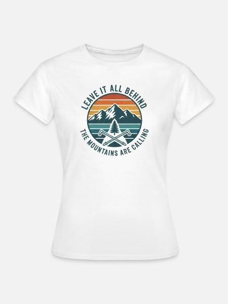 Berge rufen Patch - Frauen T-Shirt - Weiß