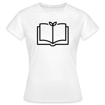 Buch Natur Blatt Outline - Frauen T-Shirt - Weiß - Vorne - AI Model Female 172 dark (172cm)
