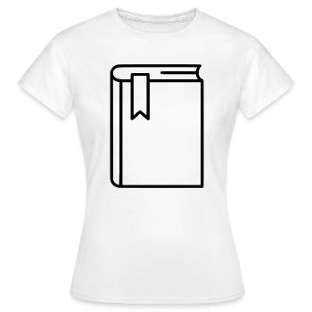 Book Notebook Bookmark Icon - Women's T-Shirt - white - Front - AI Model Female 172 dark (172cm)