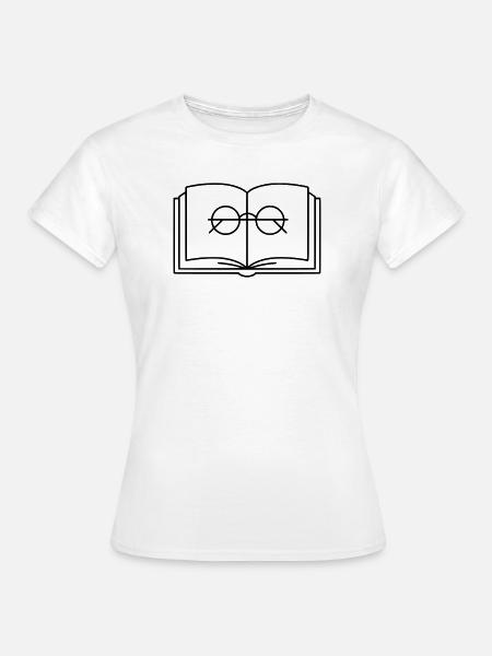 Offenes Buch Brille Lesebrille - Frauen T-Shirt - Weiß