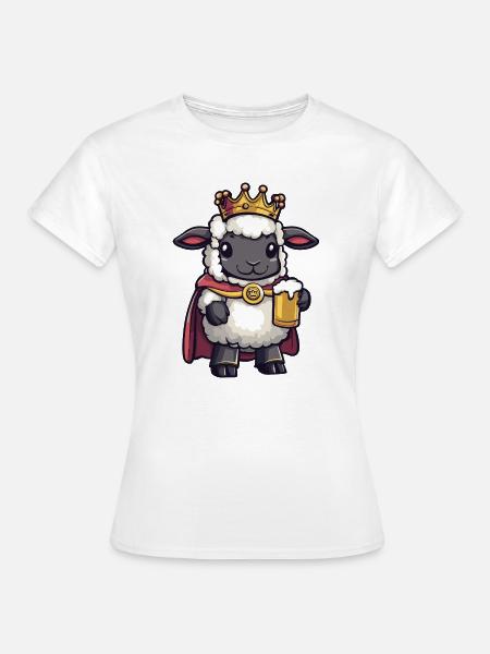 Schaf Bier König - Frauen T-Shirt - Weiß