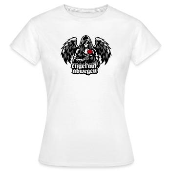 Engel auf Abwegen mit Rose "Todesengel" - Frauen T-Shirt - Weiß - Vorne - AI Model Female 172 dark (172cm)