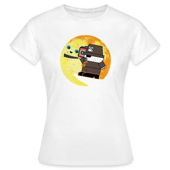 Pixel P.I. Poursuite à la Lune - T-shirt Femme - blanc - Devant - AI Model Female 172 dark (172cm)