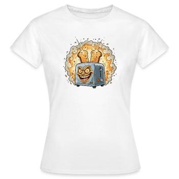 Explosion de miettes de grille-pain riant - T-shirt Femme - blanc - Devant - AI Model Female 172 dark (172cm)
