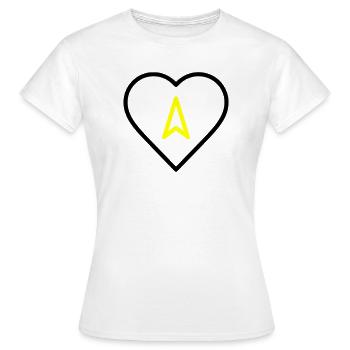 Herz mit Pfeil Richtung - Frauen T-Shirt - Weiß - Vorne - AI Model Female 172 dark (172cm)
