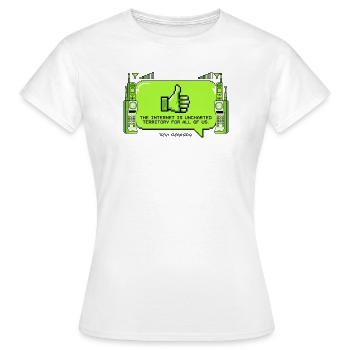 The Internet is uncharted territory - Women's T-Shirt - white - Front - AI Model Female 172 dark (172cm)