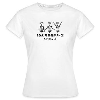 Performance maximale atteinte – Toast ironique - T-shirt Femme - blanc - Devant - AI Model Female 172 dark (172cm)