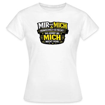 Je ne confonds pas moi et moi – grammaire - T-shirt Femme - blanc - Devant - AI Model Female 172 dark (172cm)