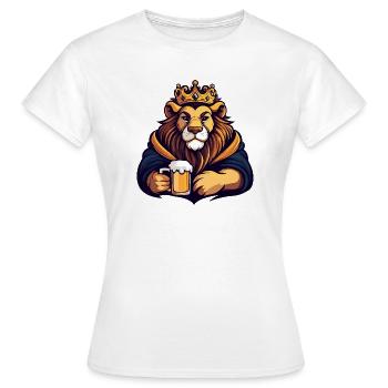 Roi de la Bière Lion - T-shirt Femme - blanc - Devant - AI Model Female 172 dark (172cm)
