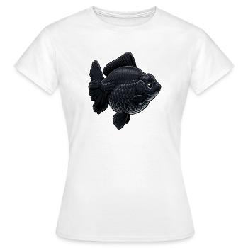 Poisson rouge Jumbo Jumbo du QG d’Oranda noir foncé - T-shirt Femme - blanc - Devant - AI Model Female 172 dark (172cm)