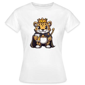 Roi de la Bière Léopard - T-shirt Femme - blanc - Devant - AI Model Female 172 dark (172cm)