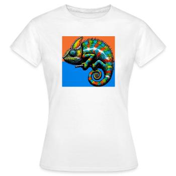caméléon - T-shirt Femme - blanc - Devant - AI Model Female 172 dark (172cm)