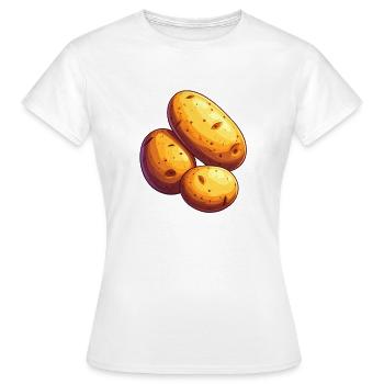 Pomme de terre - T-shirt Femme - blanc - Devant - AI Model Female 172 dark (172cm)