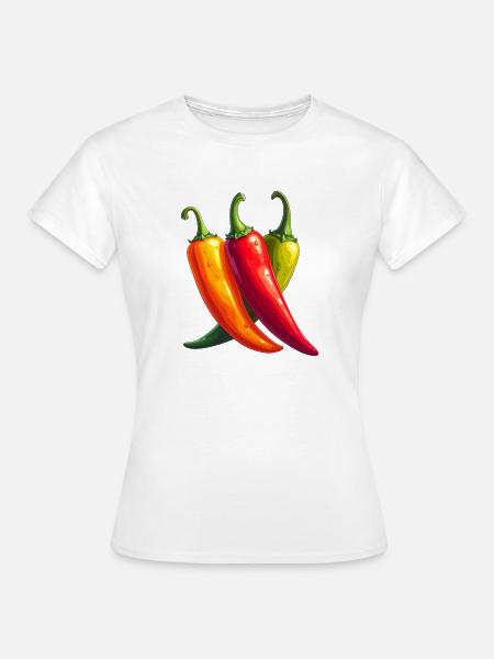 Peperoni / Paprika - Frauen T-Shirt - Weiß