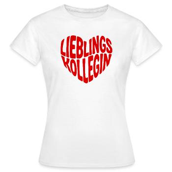 Tasse cadeau préférée de mon collègue avec cœur - T-shirt Femme - blanc - Devant - AI Model Female 172 dark (172cm)