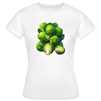 choux de Bruxelles - T-shirt Femme - blanc - Devant - AI Model Female 172 dark (172cm)