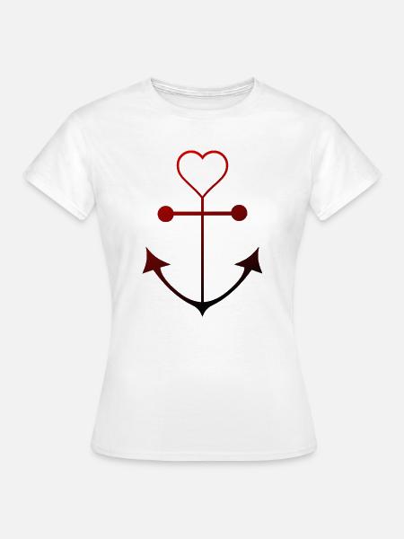 Herzanker - Frauen T-Shirt - Weiß