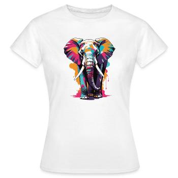 éléphant - T-shirt Femme - blanc - Devant - AI Model Female 172 dark (172cm)