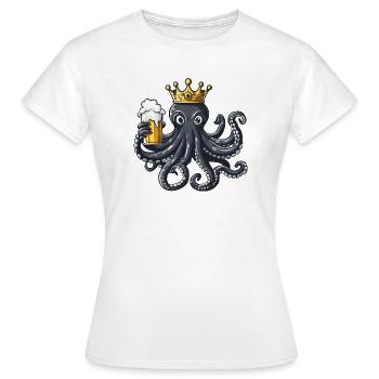 Roi de la bière Octopus - T-shirt Femme - blanc - Devant - AI Model Female 172 dark (172cm)