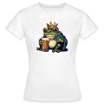 Roi de la Bière Grenouille - T-shirt Femme - blanc - Devant - AI Model Female 172 dark (172cm)