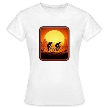cyclists sunset - Frauen T-Shirt - Weiß - Vorne - AI Model Female 172 dark (172cm)