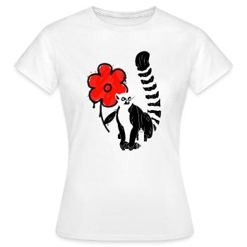 Lemur Graffitti Streetart - Frauen T-Shirt - Weiß - Vorne - AI Model Female 172 dark (172cm)