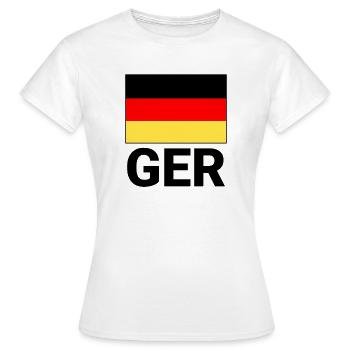 Drapeau allemand avec abréviation CECR - T-shirt Femme - blanc - Devant - AI Model Female 172 dark (172cm)