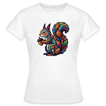 Buntes Eichhörnchen Herbstzauber Nuss Waldbewohner - Frauen T-Shirt - Weiß - Vorne - AI Model Female 172 dark (172cm)