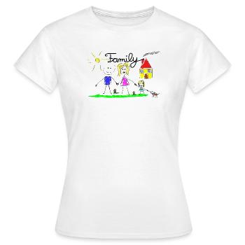 Dessin de lignes familiales - T-shirt Femme - blanc - Devant - AI Model Female 172 dark (172cm)