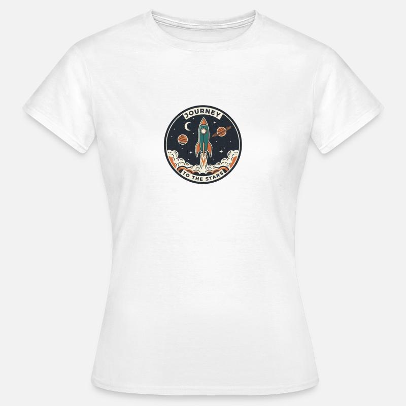 Rocket Journey to the Starry Sky Patch - Women's T-Shirt - white