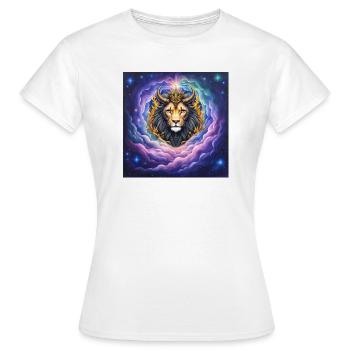 Himmlischer Löwe mit goldener Krone - Frauen T-Shirt - Weiß - Vorne - AI Model Female 172 dark (172cm)