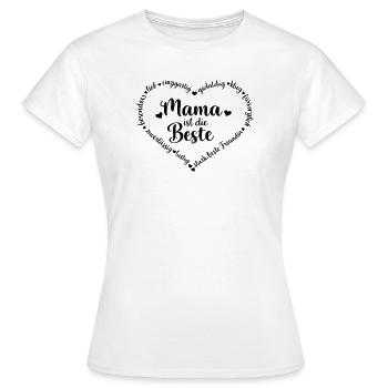 Maman est la meilleure - cœur - personnalisable - T-shirt Femme - blanc - Devant - AI Model Female 172 dark (172cm)
