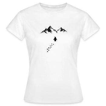 Pingouin solitaire  - T-shirt Femme - blanc - Devant - AI Model Female 172 dark (172cm)