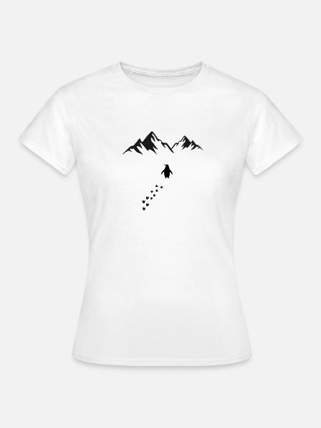 Lone Penguin - Frauen T-Shirt - Weiß