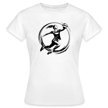 Volleyball Spielerin Silhouette - Frauen T-Shirt - Weiß - Vorne - AI Model Female 172 dark (172cm)
