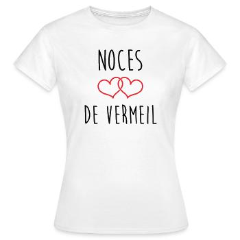 Noces de vermeil 45 ans de mariage - T-shirt Femme - blanc - Devant - AI Model Female 172 dark (172cm)