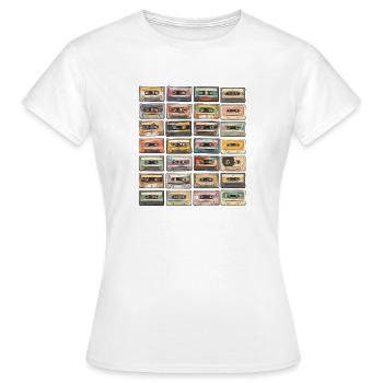 Cassette Tapes Retro 80s Music Mixtape - Women's T-Shirt - white - Front - AI Model Female 172 dark (172cm)