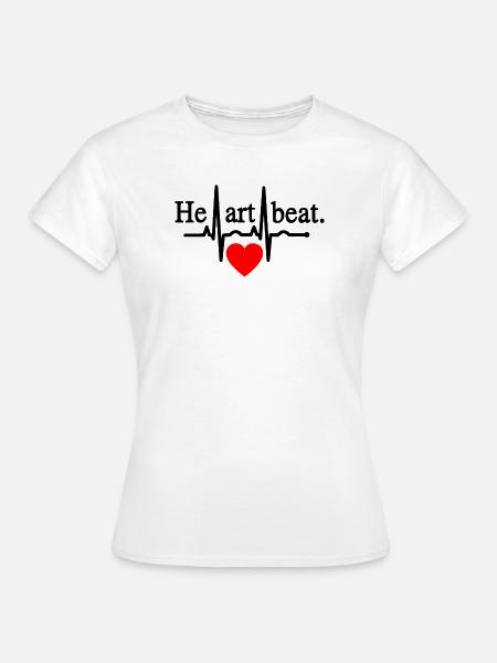 Heartbeat - Schwarz - Frauen T-Shirt - Weiß