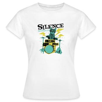 Cat Drummer - T-shirt Femme - blanc - Devant - AI Model Female 172 dark (172cm)