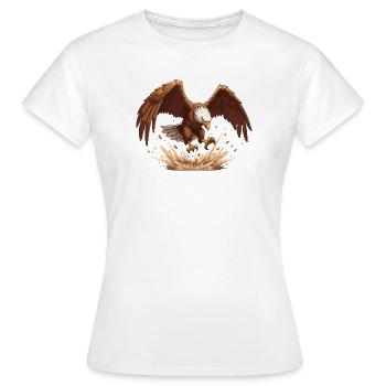 Adler im Sturz - Frauen T-Shirt - Weiß - Vorne - AI Model Female 172 dark (172cm)