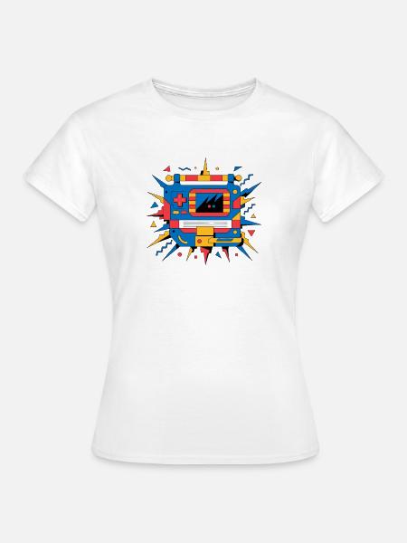 Retro-Neon-Konsole - Frauen T-Shirt - Weiß