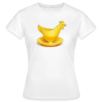 Coquetier jaune de la RDA, Ostalgie - T-shirt Femme - blanc - Devant - AI Model Female 172 dark (172cm)