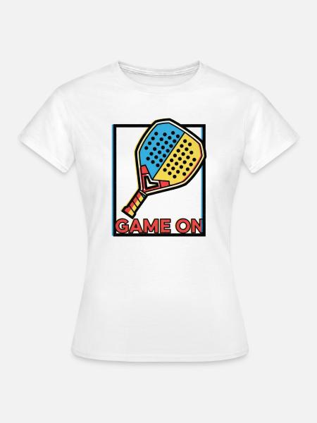 Neobrutalistisches Padel-Racket-Art-Spiel läuft - Frauen T-Shirt - Weiß