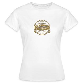 The Best Mom in the World Gift - Women's T-Shirt - white - Front - AI Model Female 172 dark (172cm)